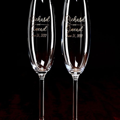 Personalized Lenox Crystal Wedding Toasting Flutes – Set of 2