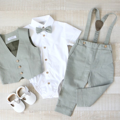Baby Boy Olive Green Suit Set