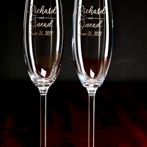 Personalized Lenox Crystal Wedding Toasting Flutes – Set of 2