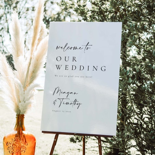Personalized Vertical Wedding Welcome Sign