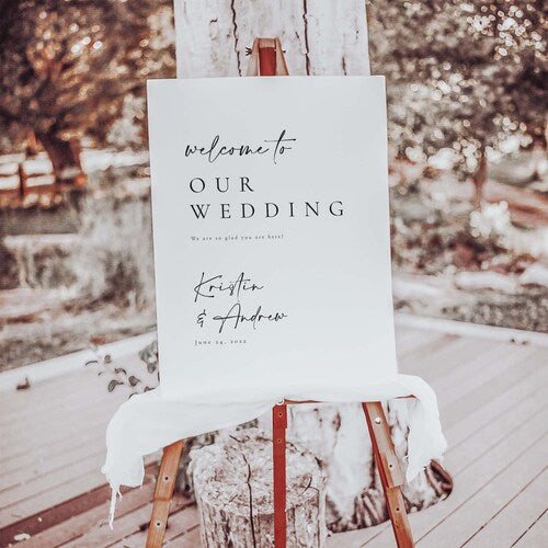 Personalized Vertical Wedding Welcome Sign