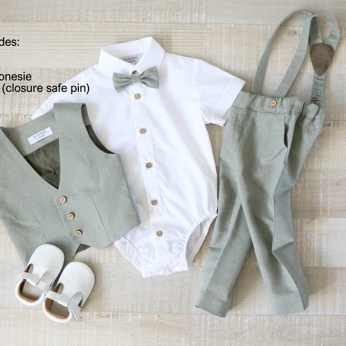 Baby Boy Olive Green Suit Set