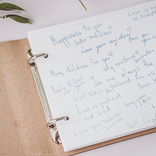 Rustic Personalized Wedding Guest Book – Laser Engraved Keepsake