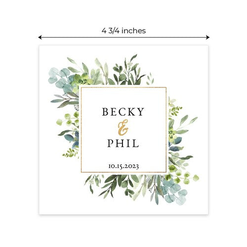 Greenery Wedding Personalized Napkins