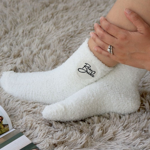 Fuzzy Bridal Party Socks