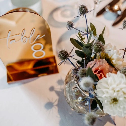 Modern Arch Wedding Table Numbers