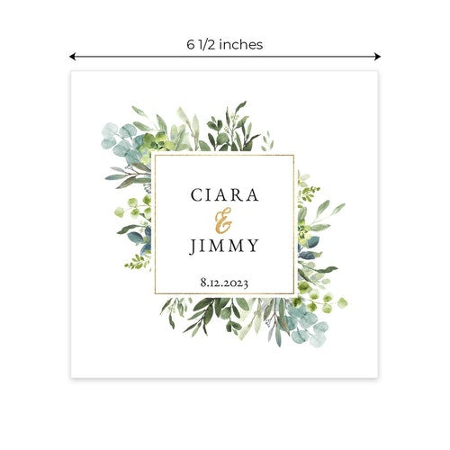 Greenery Wedding Personalized Napkins