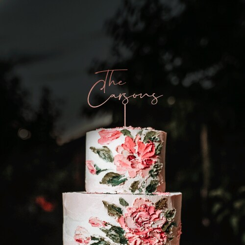 Personalized Wedding Cake Topper – Custom Names or Mr. & Mrs. Design
