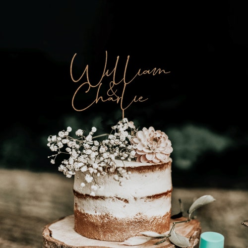 Personalized Wedding Cake Topper – Custom Names or Mr. & Mrs. Design
