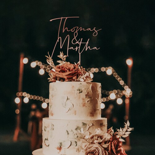 Personalized Wedding Cake Topper – Custom Names or Mr. & Mrs. Design