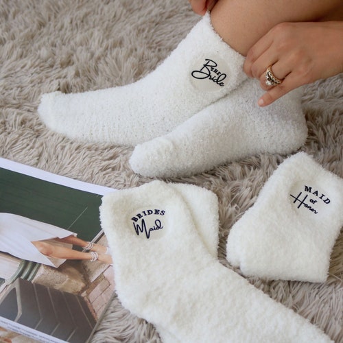 Fuzzy Bridesmaid Socks – Bridal Party Gift