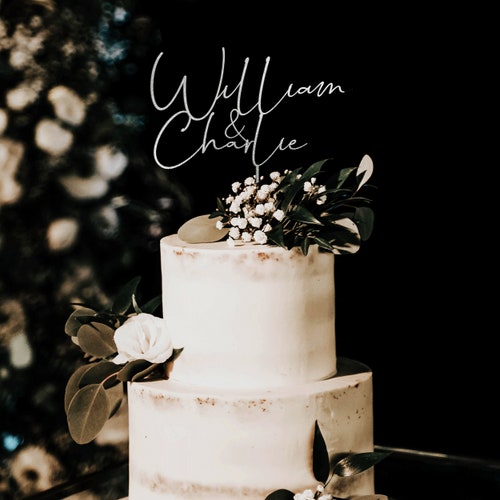 Personalized Wedding Cake Topper – Custom Names or Mr. & Mrs. Design