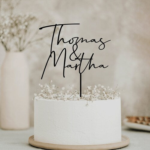 Personalized Wedding Cake Topper – Custom Names or Mr. & Mrs. Design