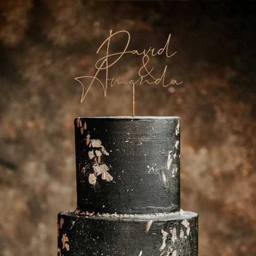Personalized Wedding Cake Topper – Custom Names or Mr. & Mrs. Design
