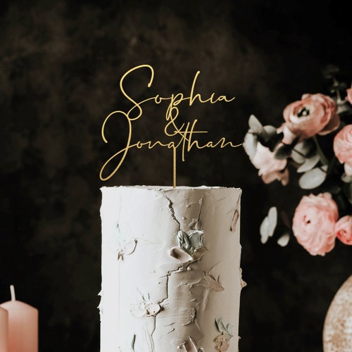Personalized Wedding Cake Topper – Custom Names or Mr. & Mrs. Design