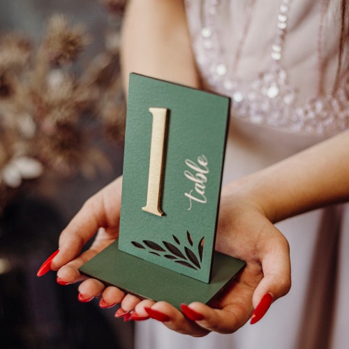 Rustic Wooden Table Numbers for Weddings – Customizable Table Décor for Garden & Greenery Weddings