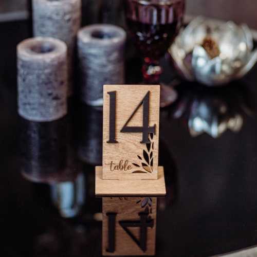 Rustic Wooden Table Numbers for Weddings – Customizable Table Décor for Garden & Greenery Weddings
