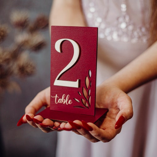 Rustic Wooden Table Numbers for Weddings – Customizable Table Décor for Garden & Greenery Weddings