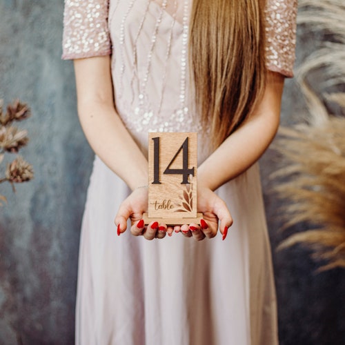 Rustic Wooden Table Numbers for Weddings – Customizable Table Décor for Garden & Greenery Weddings