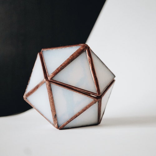 Glass Wedding Ring Box | Engagement Ring Holder with Moss & Pebbles