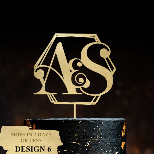Personalized Letter Wedding Cake Toppers – Custom Initials, Wooden or Gold Acrylic Cake Decoration