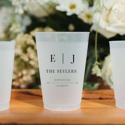 Customized Frosted Shatterproof Flex Cups – Personalized Wedding Favor
