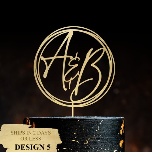 Personalized Letter Wedding Cake Toppers – Custom Initials, Wooden or Gold Acrylic Cake Decoration