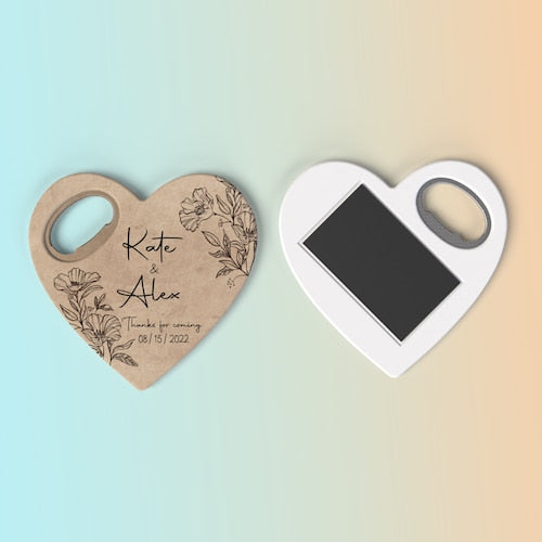 Personalized Wedding Favor Magnet Bottle Opener