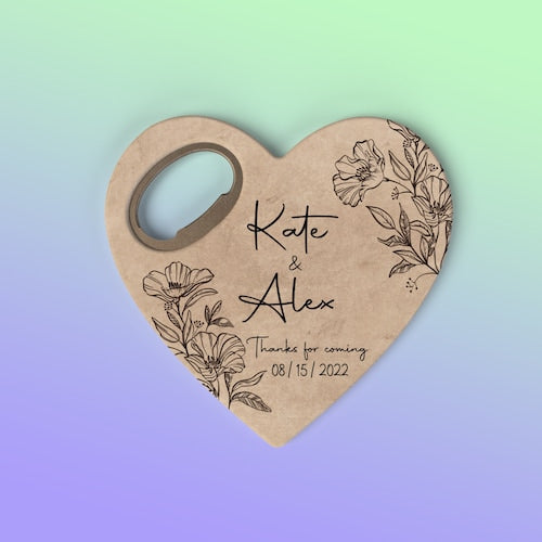 Personalized Wedding Favor Magnet Bottle Opener