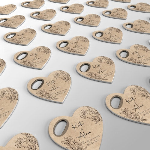 Personalized Wedding Favor Magnet Bottle Opener