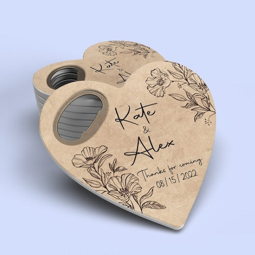 Personalized Wedding Favor Magnet Bottle Opener