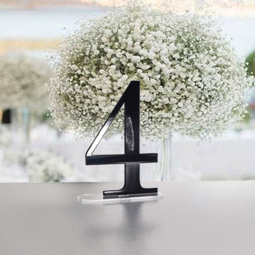 Mirror Gold Acrylic Wedding Table Numbers – Customizable Laser Cut