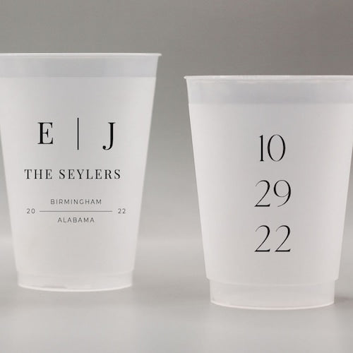 Customized Frosted Shatterproof Flex Cups – Personalized Wedding Favor