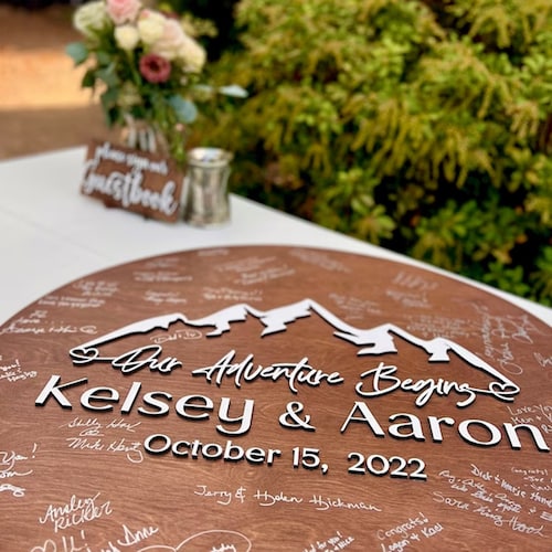 Mountain Silhouette Wedding Guest Book Alternative