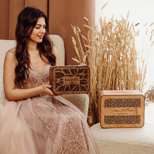 Personalized Wooden Wedding Card Box