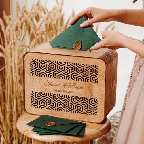 Personalized Wooden Wedding Card Box