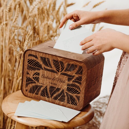 Personalized Wooden Wedding Card Box