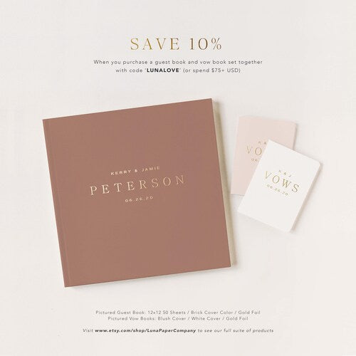 Chic Simplicity Wedding Guest Book with Foil Details