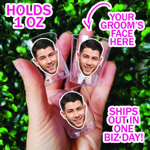 Custom Groom Face Plastic Shot Glasses – Bachelorette Party Favors
