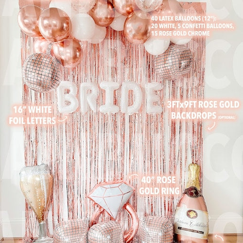 Rose Gold Bride Bachelorette Party Garland Set