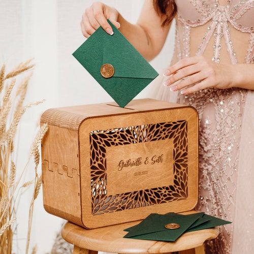 Personalized Wooden Wedding Card Box