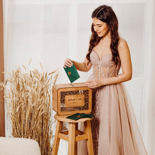Personalized Wooden Wedding Card Box