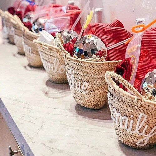Personalized Monogrammed Basket – Handmade Custom Bridal Bag