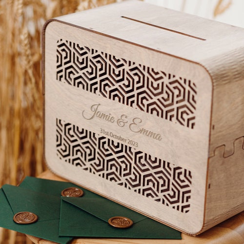 Personalized Wooden Wedding Card Box