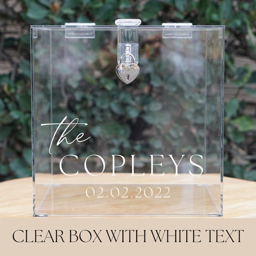 Personalized Acrylic Wedding Card Box with Lock and Key