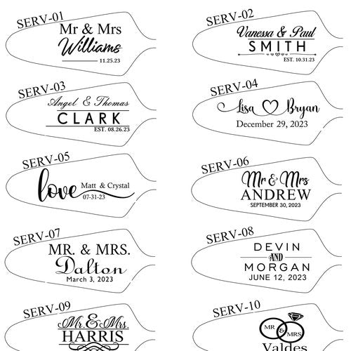 Personalized Engraved Wedding Cake Knife & Server Set