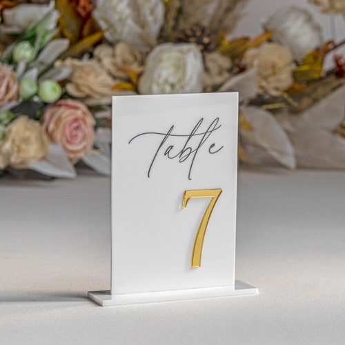 Black Acrylic 3D Wedding Table Numbers – Laser Cut Wedding Signage & Table Decor