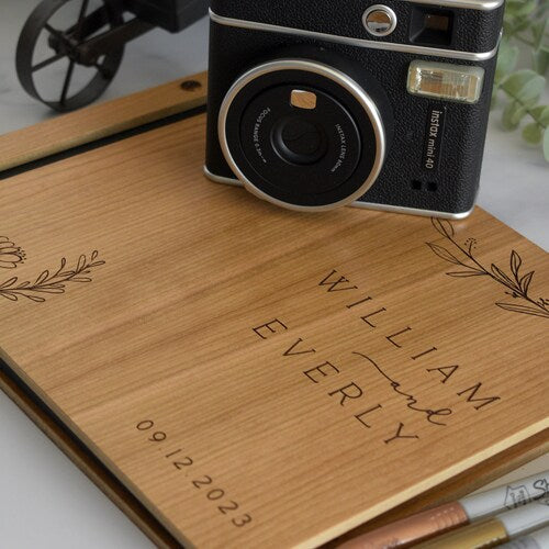Personalized Wooden Wedding Guest Book