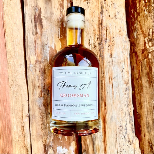 Custom Whiskey Label for Groomsmen Gift Box