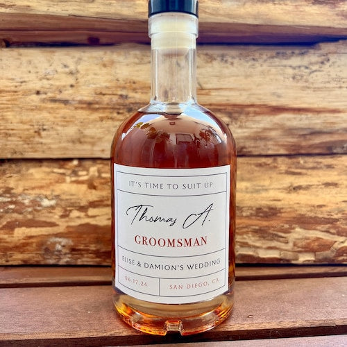 Custom Whiskey Label for Groomsmen Gift Box